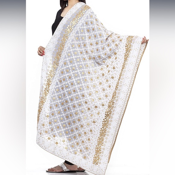 Accessories - Lucknowi Embroidery dupatta